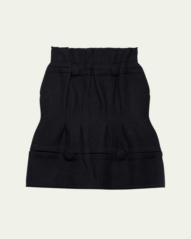 Wool Bubble Midi Skirt